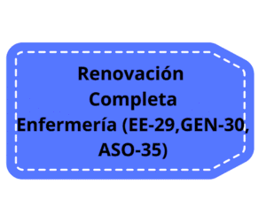 Oferta - Renovación Completa (30 Horas) para Enfermería en - Esp (29); Gen (30); y Asoc (35)